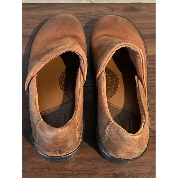 Women's‎ BORN BOC BROWN Leather Wedge Clogs/Mules Size 9 - Picture 4 of 9